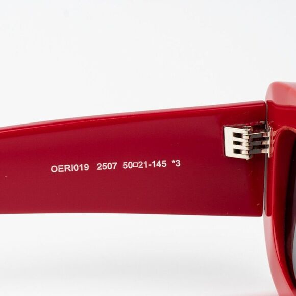 NEW Off-White CARRARA 507 Red Dark Grey Unisex Rectangular Sunglasses - Picture 10 of 12